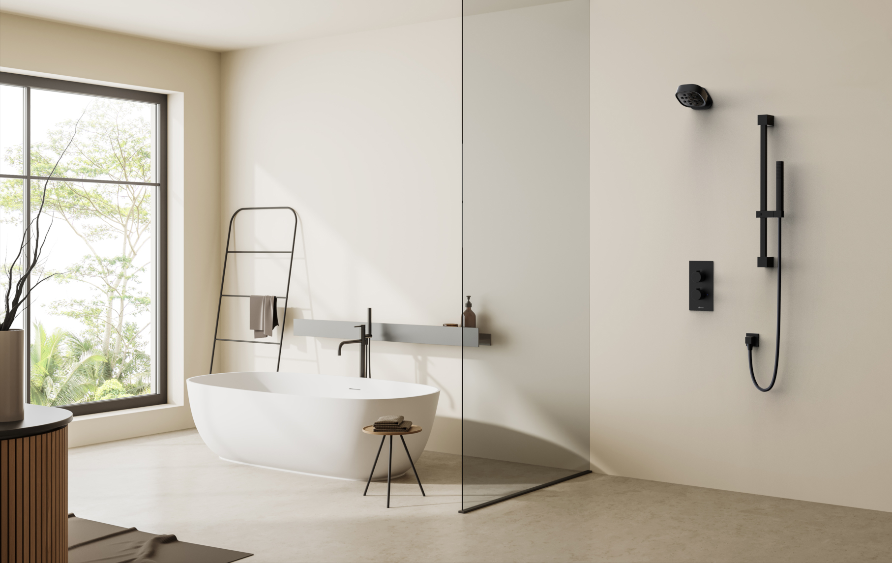 Concealed Kelda air-powered shower, sap rdsap recognised, water saving