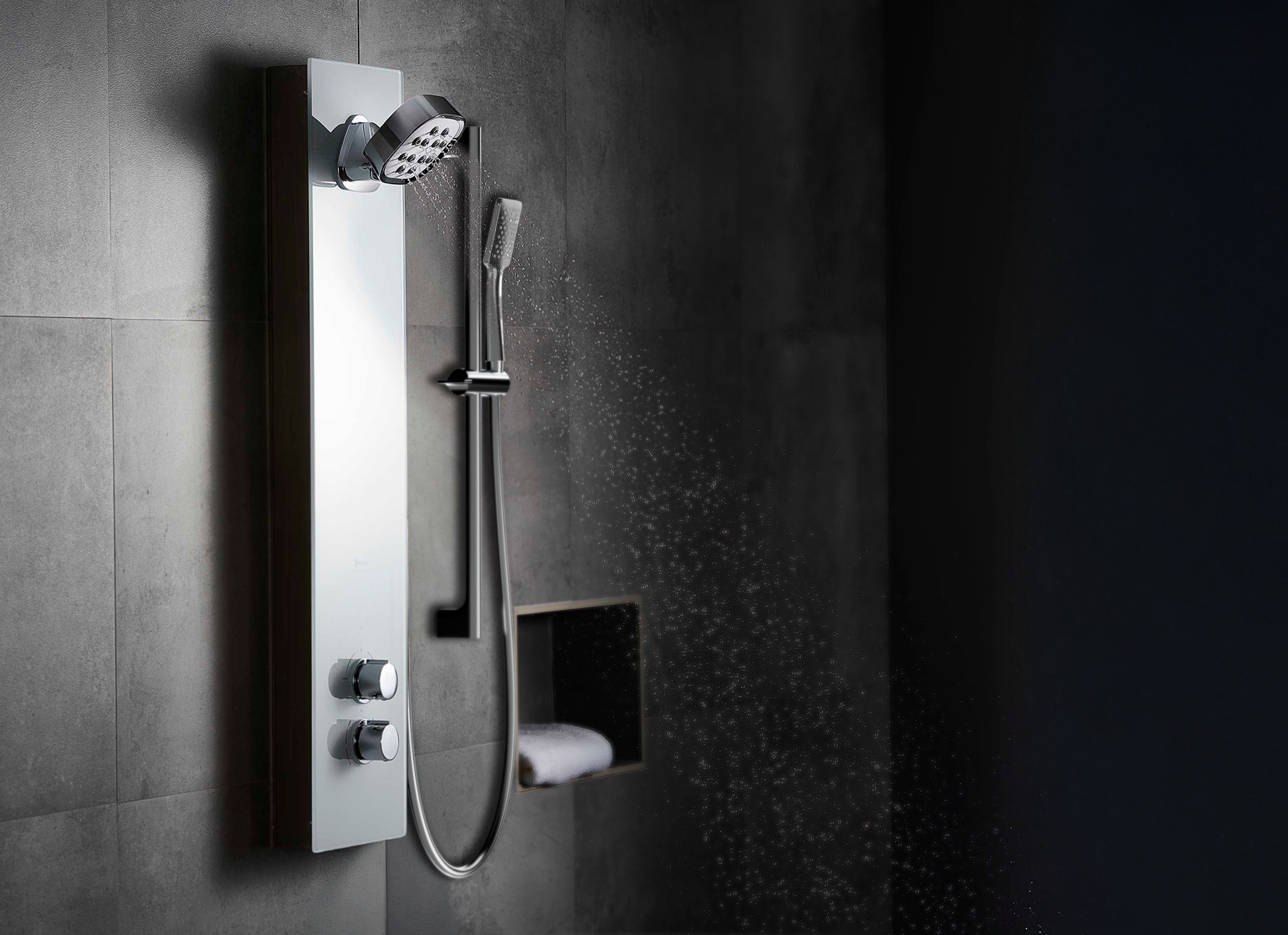 Deluxe Shower Panel with Riser Set