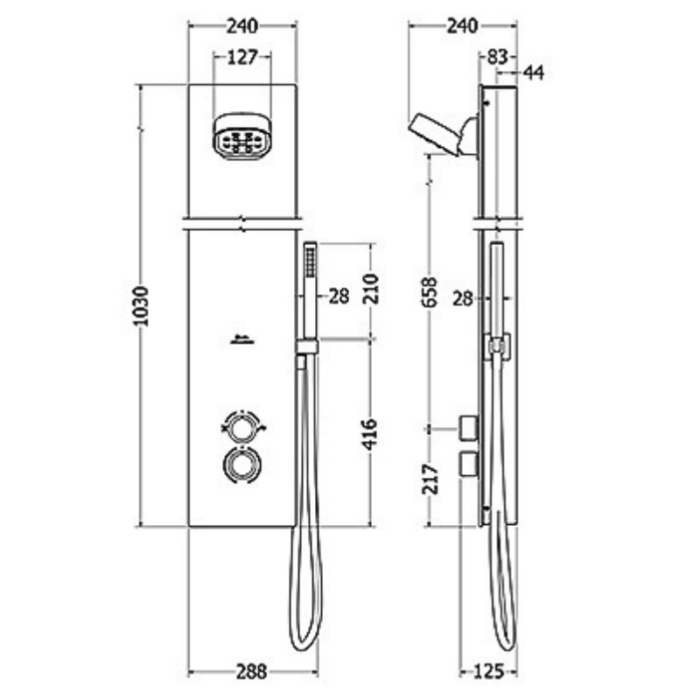 Deluxe shower panel