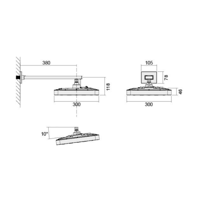 concealed mixer wall arm